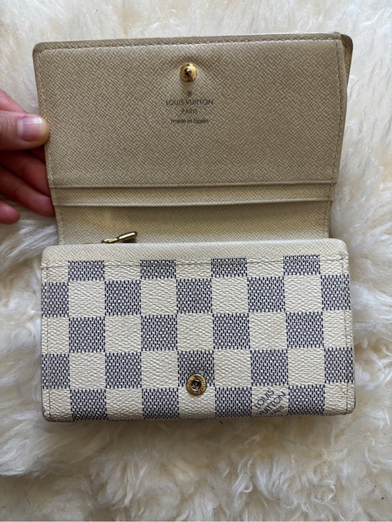 Louis Vuitton Handbags - Louis Vuitton Tresor--Damier Azur Canvas Beige Checkered Small Wallet